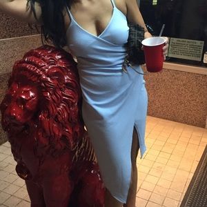 Strappy Wrap Pleated Bodycon Midi Dress